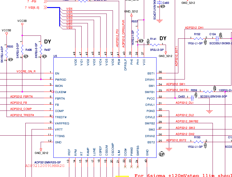 图三:ibm x201 cpu    adp3212供电芯片图纸